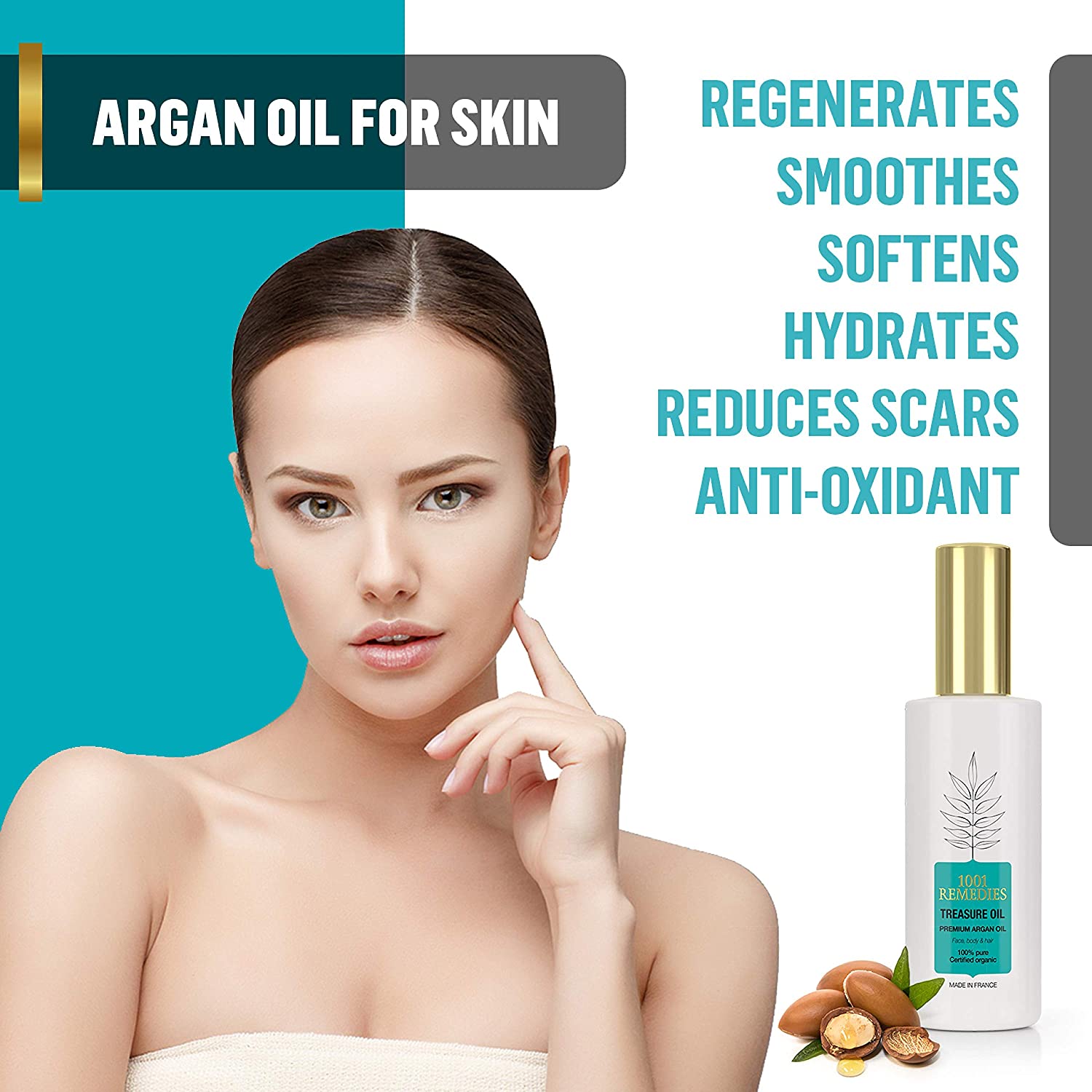 Bath & Body Gift Set | Acne Treatment, Argan Oil - 1001 Remedies